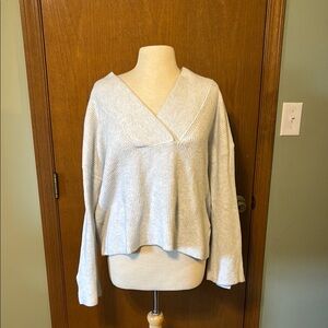 Banana Republic Light Gray V-Neck Sweater
